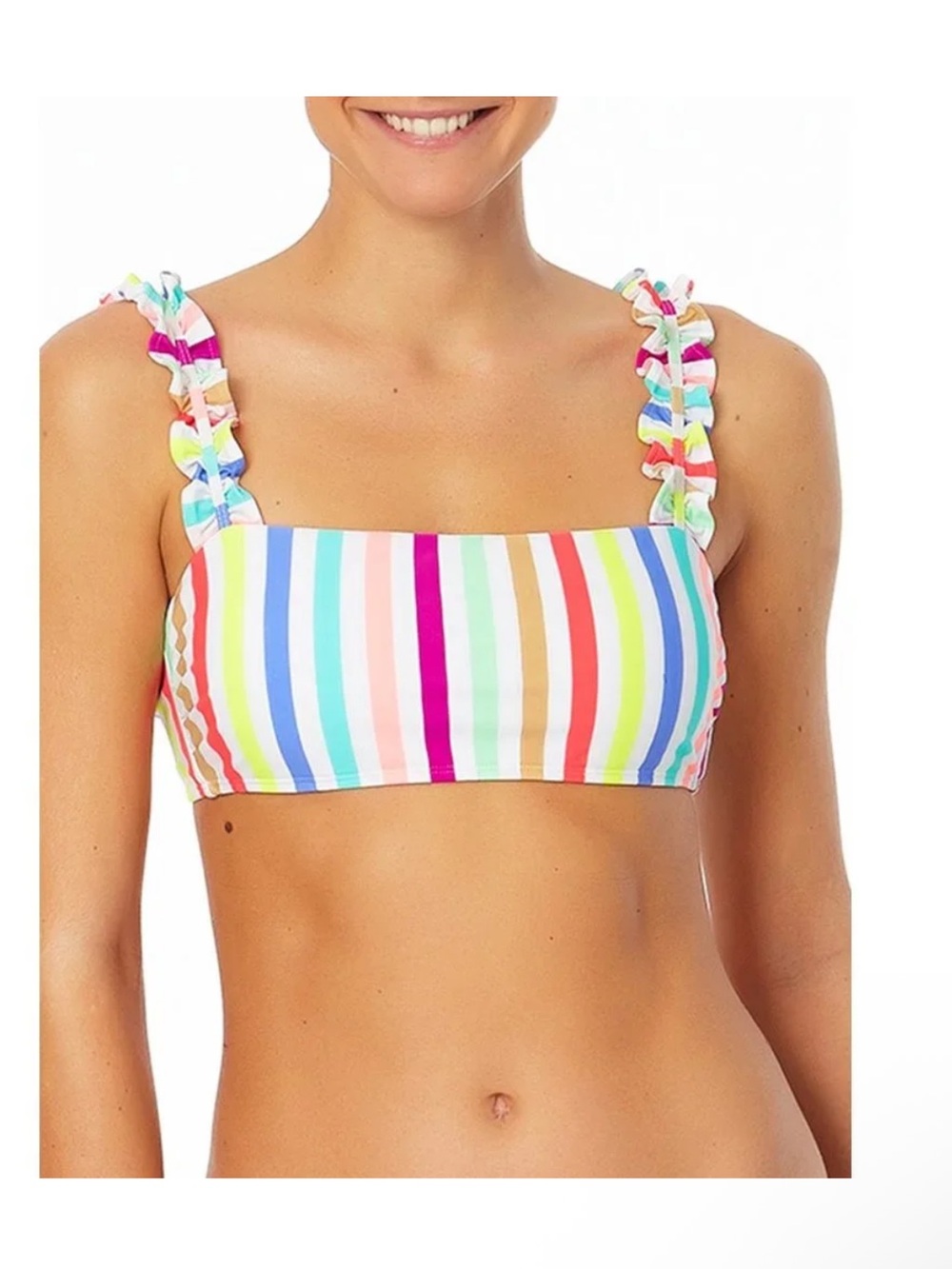 Juniors No Boundaries Ruffle Strap Bandeau Bikini Swim Top Size XL (15-17)